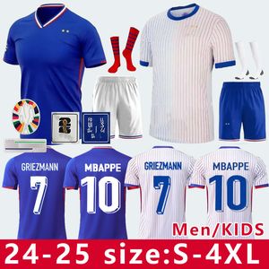 Club français Ensembles complets 24 25 Maillots de football Benzema GIROUD MBAPPE SALIBA PAVARD GRIEZMANN KANTE Maillot de foot equipe Maillots enfants kit femmes hommes maillot de football