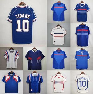 Club français Plein complet Zidane Soccer Jerseys Retro Henry 1971 Maillots de Football Shirt Vintage 192 194 1992 1994 1996 1996 2000 2002 2004 2006 200 2010 06