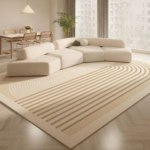 Franse crème wind woonkamer huis niet -slip kristal fluweel tapijt geavanceerd gevoel van de hele salontafel deken 240424