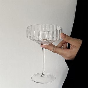 Cocktail en cristal français Champagne Sparkling Ver Verre de vin de grande capacité Jui de lait de café Gobelet Mariage de mariage Drinkware