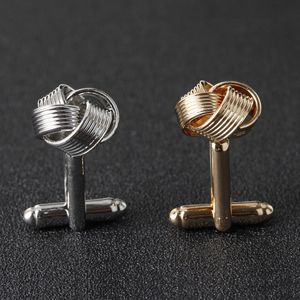 French cufflinks gold tie knot shape business shirts cuff links button for men fashion jewelry will and sandy new