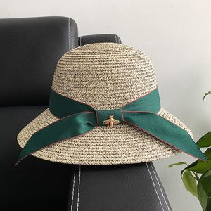 Chapeau de paille d'abeille standard M personnalisé français, chapeau de pêcheur ins femme version coréenne, chapeau de soleil de plage