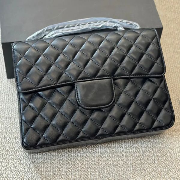 Sac à bandoulière Jumbo de luxe de styliste français, sac à bandoulière classique en treillis de diamant pour femmes, célèbre Paris Double lettre pour dames, sac à main en cuir véritable de qualité supérieure