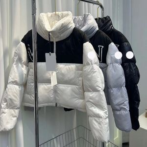 Veste en duvet légère de styliste français pour femmes, badge brodé court, bloc de couleur, épais et chaud, veste bouffante, combinaison d'hiver pour femmes ont NFC