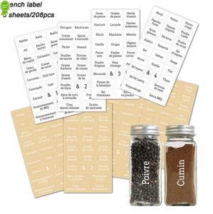 Frans/Engels Etiketten voor Potten Spice Label Sticker Water en Olie Proof Zelfklevende Etiketten Keuken Opslag Flessen Potten Sticker