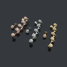 Franse Mode Messik Lucky bewegende volledige diamant Asymmetrische Oorbellen ketting paar volledige diamanten vrouwen armband ring bruiloft Designer Sieraden MES-040