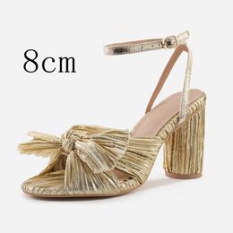 Franse mode sandalen Dikke hiel boog Fairy Silk Sandals Fairy Shoes 240410