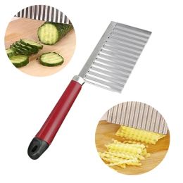 Franse Frituursnijders Aardappeldeeg Golven Crinkle Cutter Slicer Aardappelsnijder Snijmachine Keuken Groente Wortel Chip Blade RRE11268 ZZ