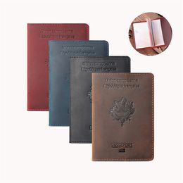 Étui à passeport français en cuir véritable, couverture rétro, porte-cartes de visite, porte-cartes de crédit, porte-cartes d'identité, cadeau pour lui 1XBJK2104