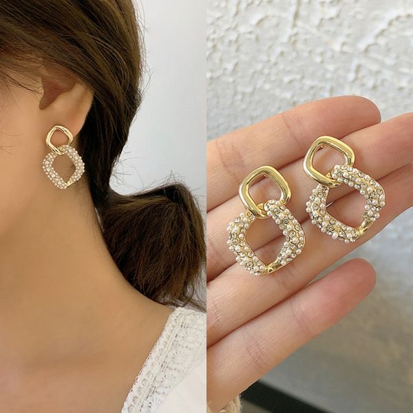 Français haut sens géométrique Simple perle boucles d'oreilles pour femme Halloween fête veille cadeaux bijoux étudiant filles élégant accessoires