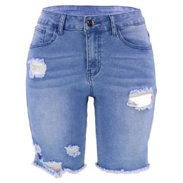 Jean français nouveau short en jean déchiré décontracté short en jean pour femme pantalon chaud DK042