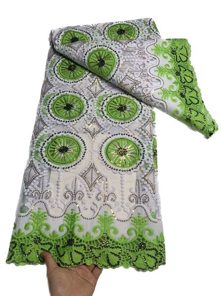 Tela de lentejuelas de encaje francés, bordado de tul, vestido africano, fiesta de boda, vestido de red para mujer, 5 yardas, artesanía de costura de alta calidad, textiles, trajes modernos nigerianos 2023 KY-6140