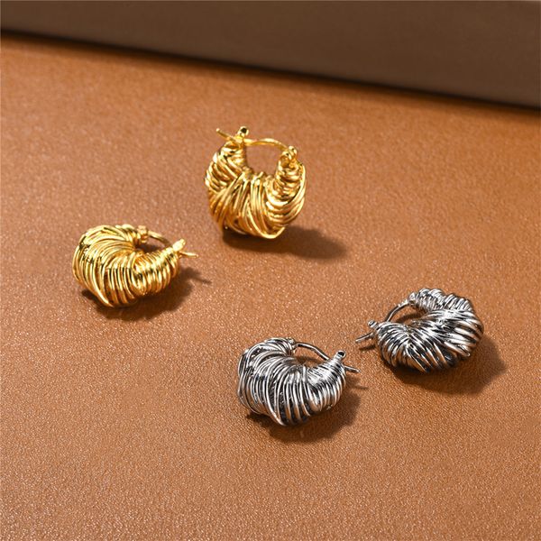 Pendientes de punto de bucle avanzado para mujer, de lujo ligero francés, industria pesada, aguja de plata S925, moda única, tendencia de joyería