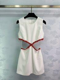 Cintura de estilo maduro de luz francesa hueco pequeño vestido de estilo fragante
