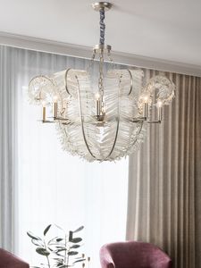 Franse luxe glazen hanglampen Amerikaanse moderne hangende hanglampen armatuur amerikaanse kunst deco eetkamer decor droplight European villa huis indoor verlichting