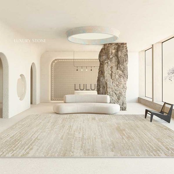 Tapis décoratif de salon de grande surface de luxe français abstrait tapis de chambre à coucher en peluche moelleux confortable tapis lavable facile d'entretien HKD230901