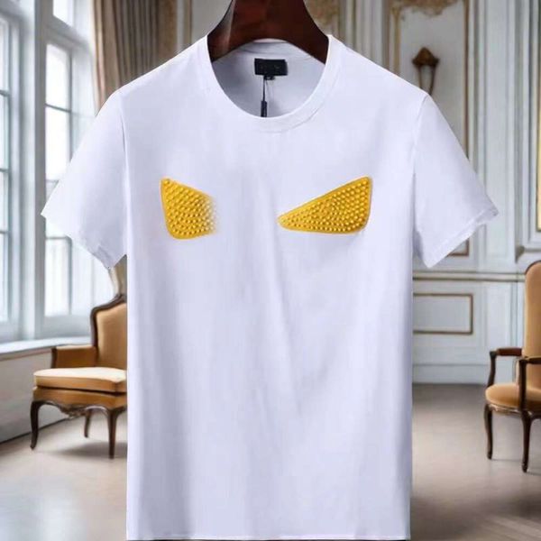 Français Paris Designer Mens T-shirt pur coton à manches courtes monstre yeux jaunes motif High Street dames couple lâche T-shirt décontracté haut T-shirt de haute qualité