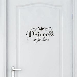 Français Princesse Couronne Porte Autocollants Salle De Bains Étanche PVC Décoration de La Maison Stickers Muraux Chambre Vinyle Art Mural 220716