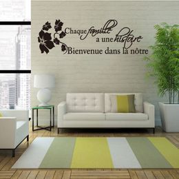 Frans citaat quotes histoire de famille vinyl muursticker applique art muurschildering woonkamer woondecoratie huis decoratie 1056