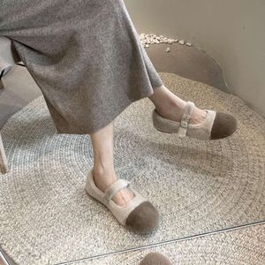 Mary Jane Fairy Gentle de Style français, vêtements d'extérieur pour la nouvelle saison d'automne et d'hiver 2023, chaussures en coton pelucheux, chaussures simples