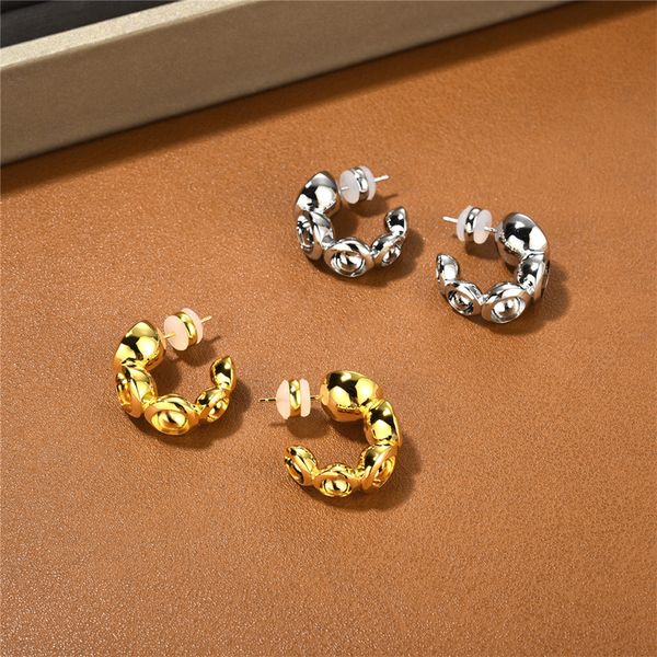 Boucles d'oreilles à panneau demi-rond en or pour femmes, de qualité supérieure, Design de luxe léger, breloque, accessoires de bijoux tendance