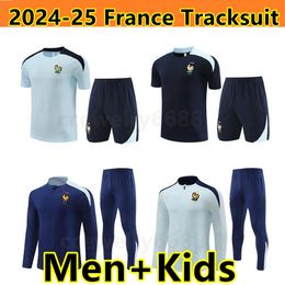 chándal francés kit para niños set de mbappe sobrevetimiento jogging ecuing de 24 25 traje de entrenamiento de fútbol