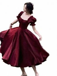 Franse Vintage Burdy Avondfeest Dr Vrouwen 2023 Zomer Elegante Romantische Prom Vestidos Koreaanse A-lijn Graduati Dres I3kB #