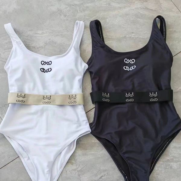 Designer de maillots de bain pour femmes françaises Lettre Broderie Bikini une pièce Mode noir et blanc maillots de bain design maillots de bain pour femmes de luxe S-XL