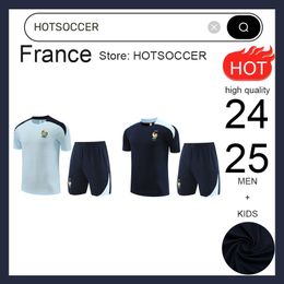 Frenches frankrijk trainingspak voetbalshirt BenzEMA MBAPPE equipe 24/25 voetbal trainingspak korte mouwen chandal de futbol sweatshirt trui survetement