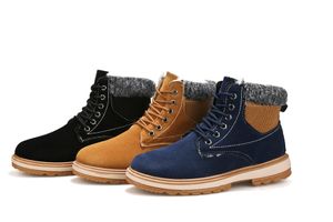 Botas frescas para hombres, mujeres, tobillo, rodilla, bota de piel corta, invierno, castaño azul, botines para hombres y mujeres, tamaño eur 40-44