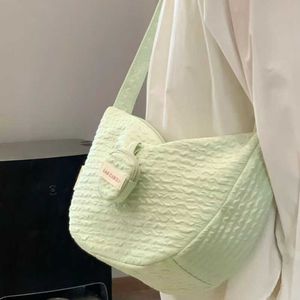 Verse Mintgroene Schoudertas Grote Capaciteit Canvas Tas voor Lief Meisje Zomer Outdoor Reizen Vrouwen Lady Dumpling Bag Handtassen