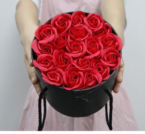 2023 Fleur de savon frais avec rond portable Portable Cylindric Hug Bucket Set Boad Gift Box Valentin's Day Florist Supply Wedding Home Decor