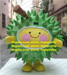 Costume de mascotte du durian vert jaune frais Grea