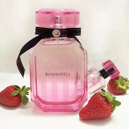 Ambientador de marca Secret Perfume 100 ml Bombas de niñas Sexy Women Fragance Long Durperting Vs Lady Parfum Pink Bottle Colonia