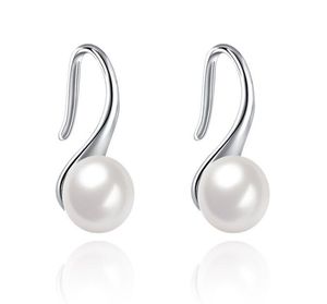 Boucles d'oreilles breloque perle d'eau douce bijoux en argent Sterling 925 boucles d'oreilles créatives Vintage coréen pour cadeau de fiançailles de mariage en gros