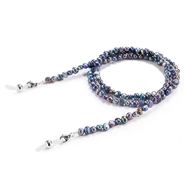 Cadena de gafas de perlas de agua dulce, cadena antideslizante, cuerda para gafas Vintage, correas para el cuello a la moda para mujer, cordón 240127