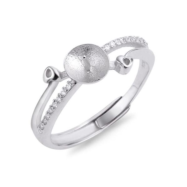 Anillo de perlas de agua dulce, diseños de montaje para mujer, anillos en blanco de Plata de Ley 925, accesorios en blanco, 5 piezas 218B