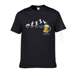 Vrijdag Bier Drinkt O Hals Mannen T-shirt Tijdschema Grappige Maandag Dinsdag Woensdag Donderdag Digitale Print Katoenen T-shirts 210707