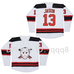 Viernes 13 Jason Voorhees Faux White Hockey Jersey Tamaño M-XXXL raro