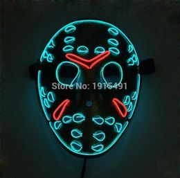 Vendredi 13 Le dernier chapitre LED Light Up Figure Mask Mask Music Active El Fluorescent Horror Mask Hockey Party Lights T2009072512106