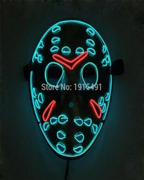Vrijdag de 13e het laatste hoofdstuk Led Light Up Figure Mask Mask Music Active El fluorescerende horror masker hockey party -lichten T2009078884862