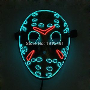 Vendredi 13 Le chapitre final Led Light Up Figure Mask Music Active EL Fluorescent Horror Mask Hockey Party Lights T200907