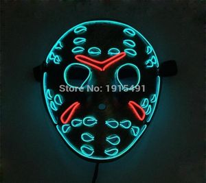 Vendredi 13 Le dernier chapitre LED Light Up Figure Mask Mask Music Active El Fluorescent Horror Mask Hockey Party Lights T2009071051999