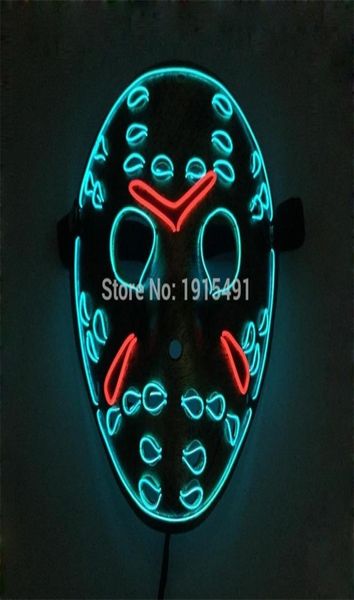 Vendredi 13 Le dernier chapitre LED Light Up Figure Mask Mask Music Active El Fluorescent Horror Mask Hockey Party Lights T2009071210263