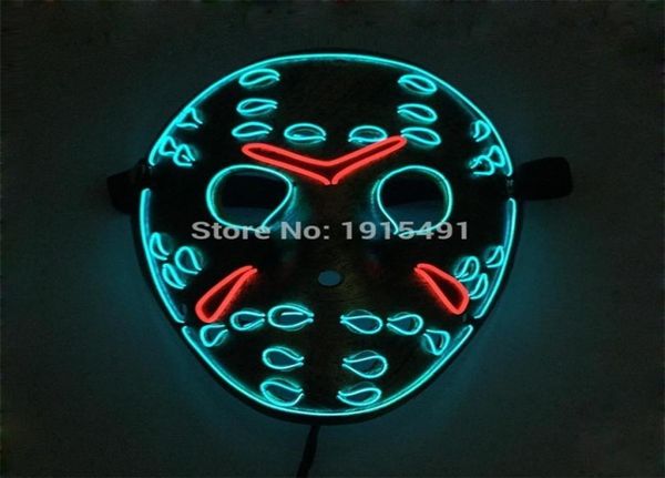 Vendredi 13 Le dernier chapitre a conduit Light Up Figure Mask Mask Music Active El Fluorescent Horror Mask Hockey Party Lights T2009075752628