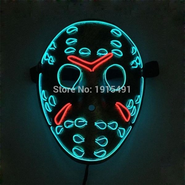 Vendredi 13 Le dernier chapitre LED Light Up Figure Masque Musique Active EL Fluorescent Horreur Masque Hockey Party Lights T200907270O