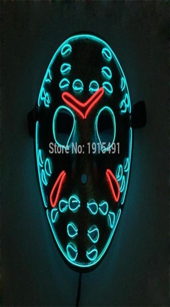 Vendredi 13 Le dernier chapitre LED Light Up Figure Masque Musique Active EL Fluorescent Horreur Masque Hockey Party Lights T2009078004391