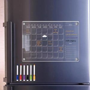 Réfrigérateur Autoriser transparent Calendrier acrylique Planificateur Horaire magnétique Réutilisable Message de menu Gadgets 240527