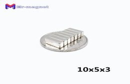 koelkastmagneten 100st n35 1053mm permanente magneet 1053 supersterk dymium blok 10x5x3 ndfeb 10x5x3mm met nikkelcoating3342315
