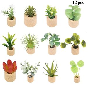 Aimants pour réfrigérateur 12 pièces 3D en plastique aimants pour réfrigérateur ensemble décor plantes réalistes autocollant magnétique pour réfrigérateur babillard magnétique plante en pot 231208